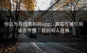 你以为在找黑料网app：其实在被引到谣言传播｜背后有人在推