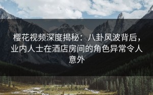 樱花视频深度揭秘：八卦风波背后，业内人士在酒店房间的角色异常令人意外