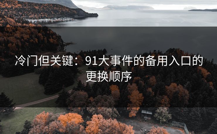 冷门但关键:91大事件的备用入口的更换顺序 冷门但关键:91大事件的备用入口的更换顺序